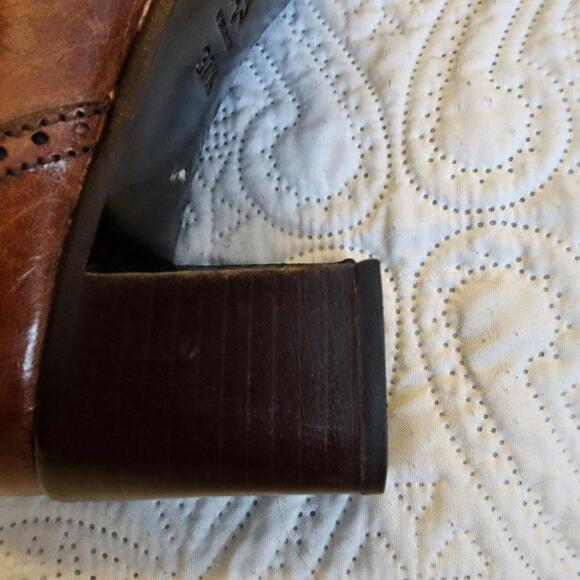 EUC  CLIF made in itay block heel slip on tassel borwn leather 37.5  6.5 - Picture 9 of 9